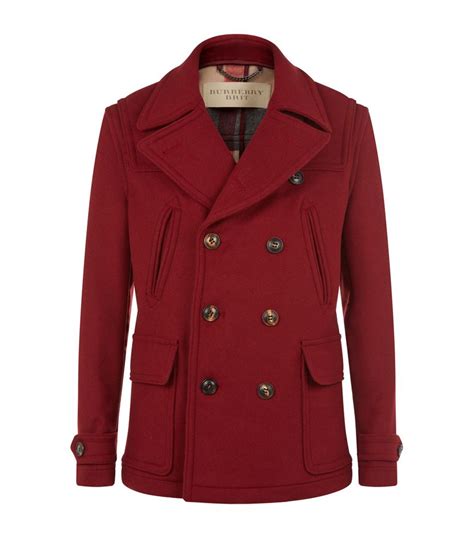 burberry brit mens brantford wool peacoat jacket|burberry topcoat.